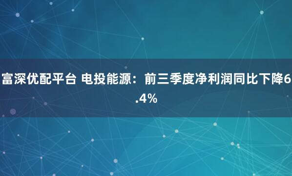 富深优配平台 电投能源：前三季度净利润同比下降6.4%