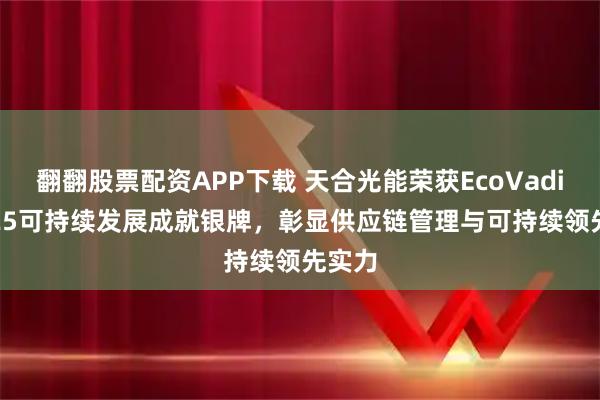 翻翻股票配资APP下载 天合光能荣获EcoVadis 2025可持续发展成就银牌,彰显供应链管理与可持续领先实力